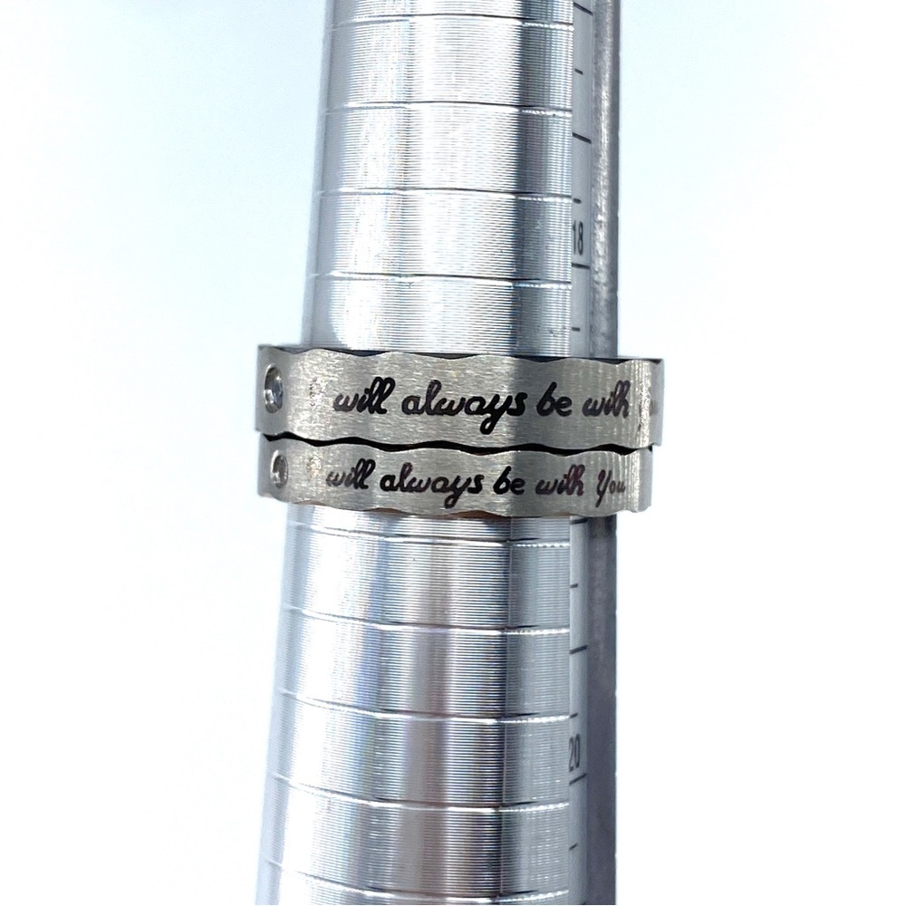 Wedding Band Set Couples Rings Silver Tone and Diamond Sizes 8.75 Size 10